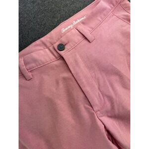 Tommy Bahama Mens Pink Chino Performance Pants Flat Front Casual Golf Size 32x29